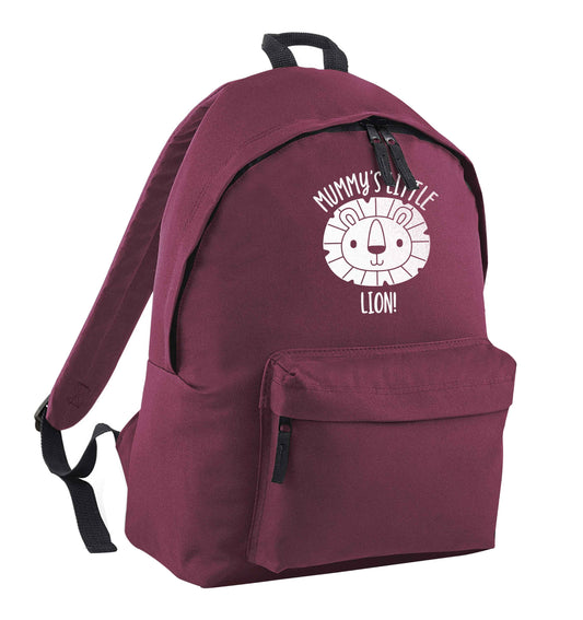 Mummy's little lion maroon children's backpack