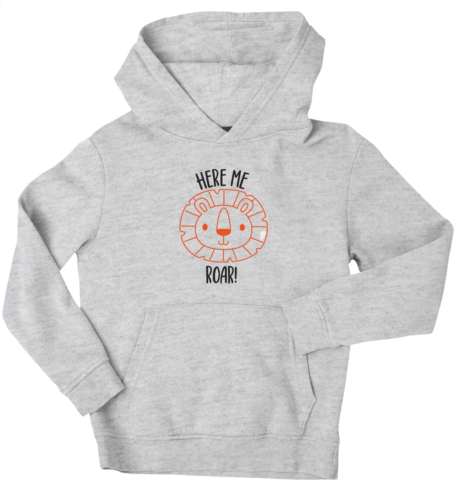 Hear me roar children's grey hoodie 12-13 Years