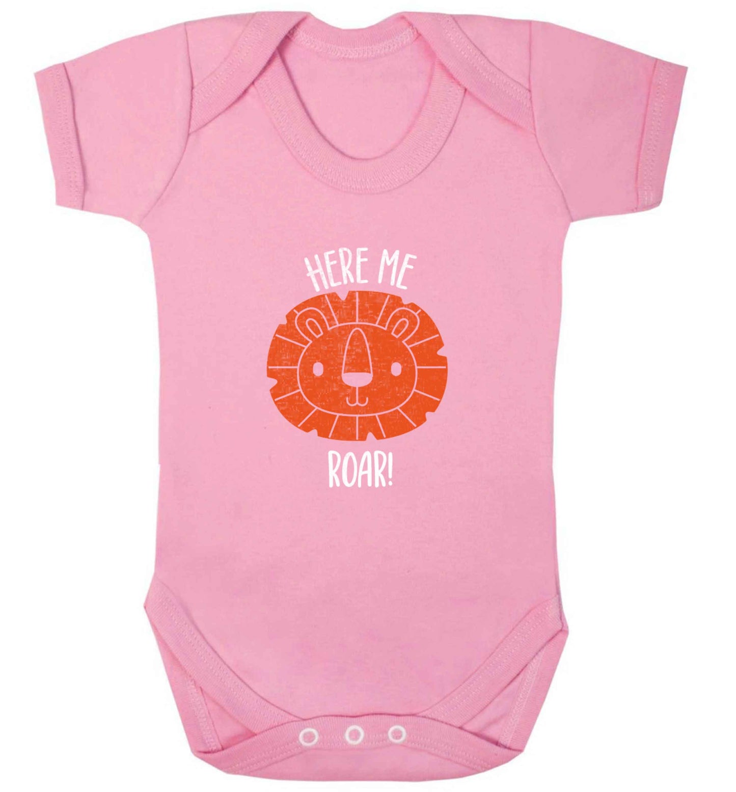 Hear me roar baby vest pale pink 18-24 months