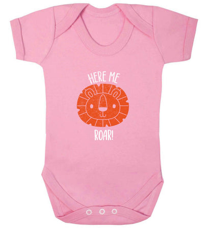 Hear me roar baby vest pale pink 18-24 months