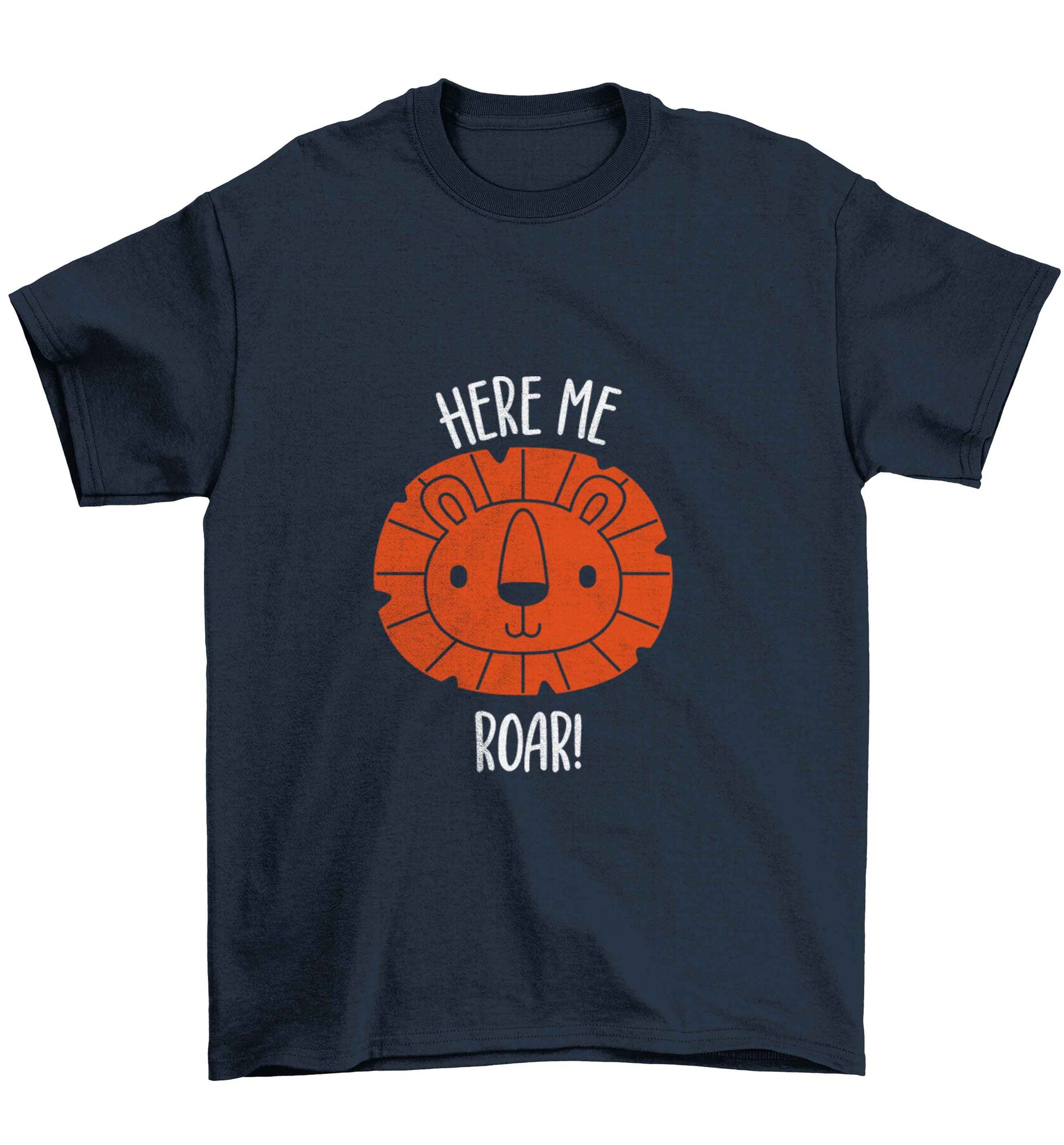 Hear me roar Children's navy Tshirt 12-13 Years