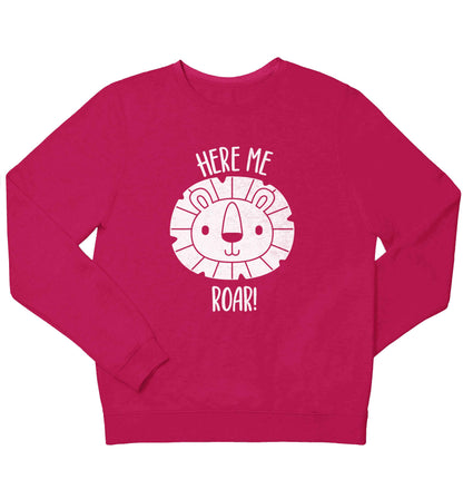 Hear me roar children's pink sweater 12-13 Years