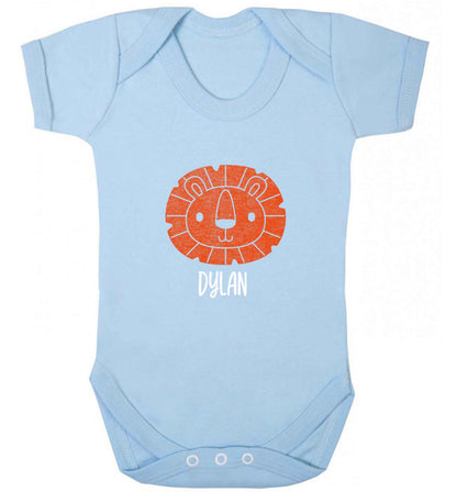 Personalised lion baby vest pale blue 18-24 months