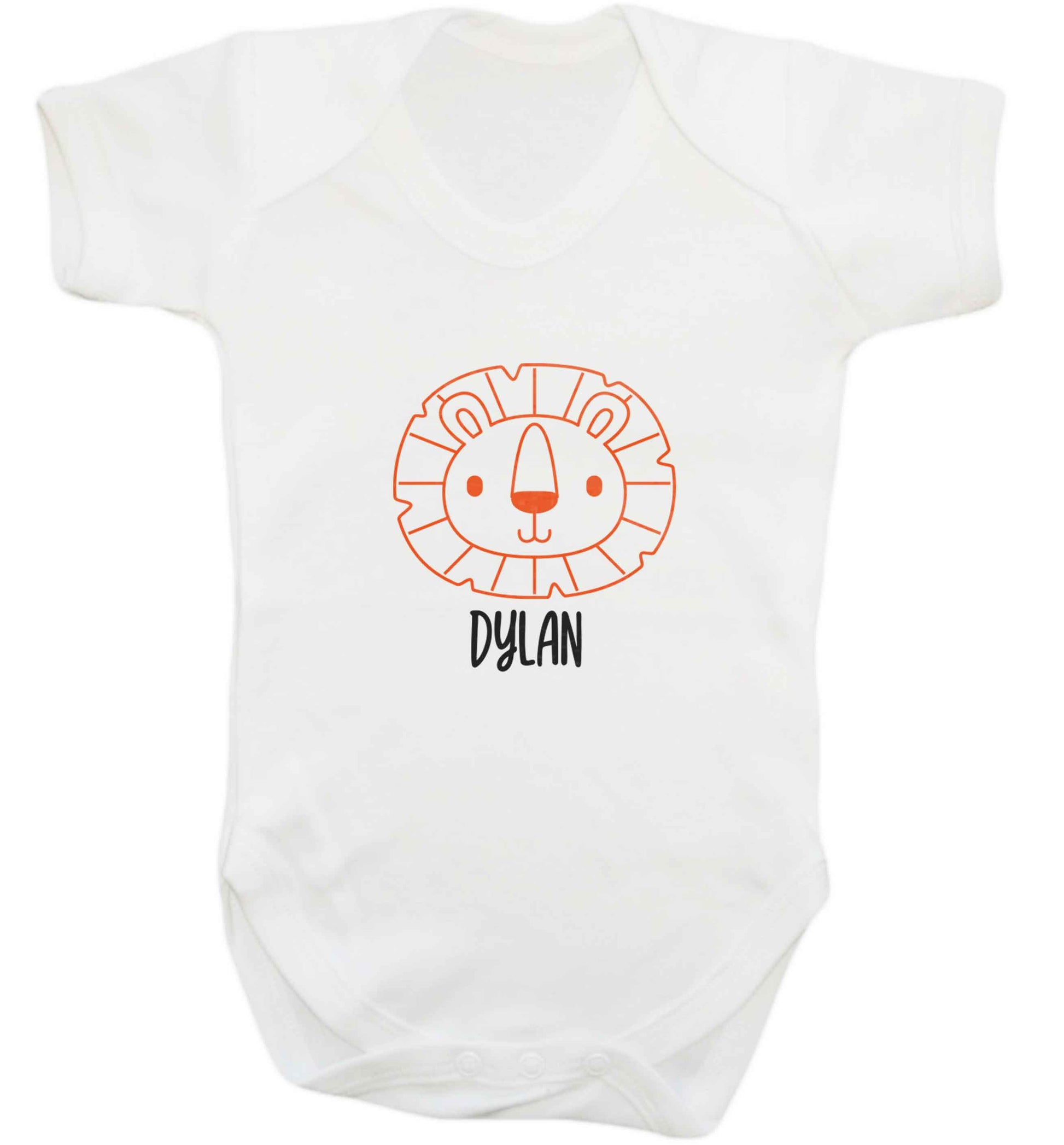Personalised lion baby vest white 18-24 months