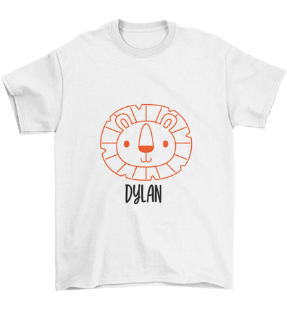 Personalised lion Children's white Tshirt 12-13 Years