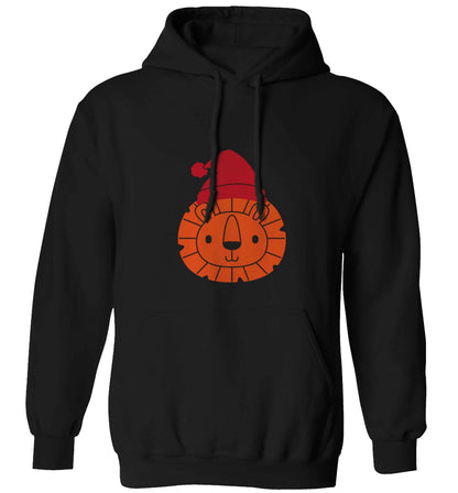 Santa lion adults unisex black hoodie 2XL