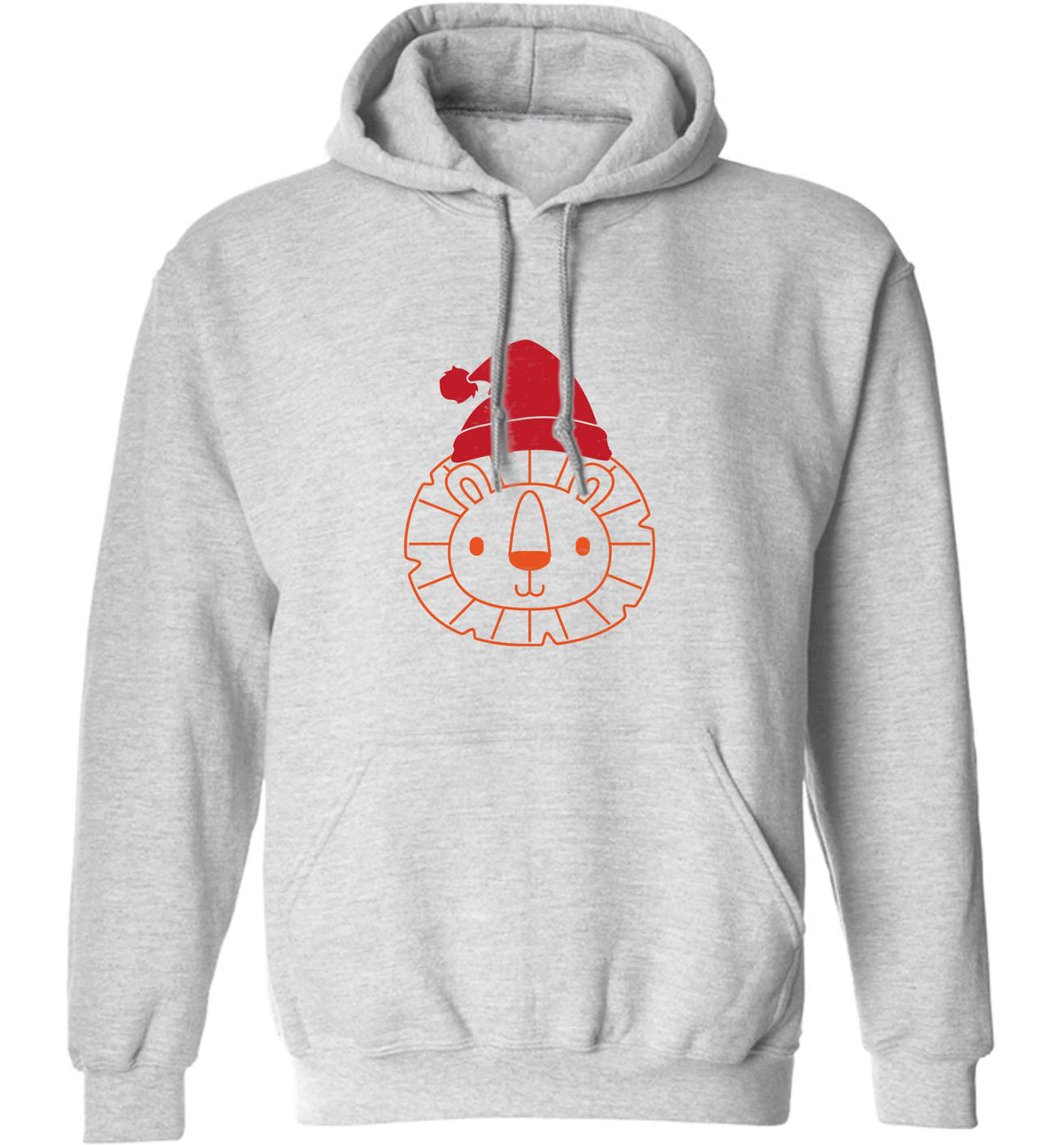Santa lion adults unisex grey hoodie 2XL