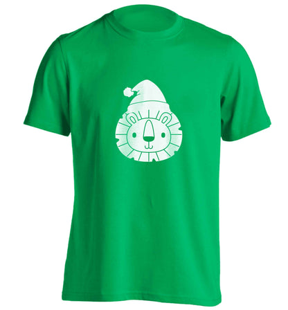 Santa lion adults unisex green Tshirt 2XL