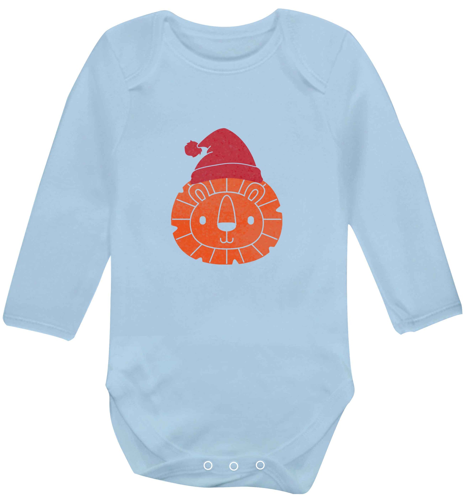 Santa lion baby vest long sleeved pale blue 6-12 months