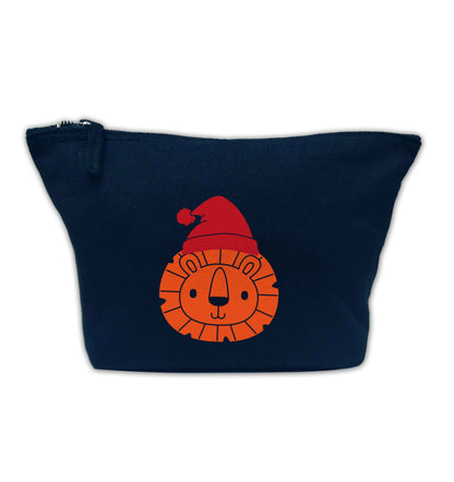 Santa lion navy makeup bag