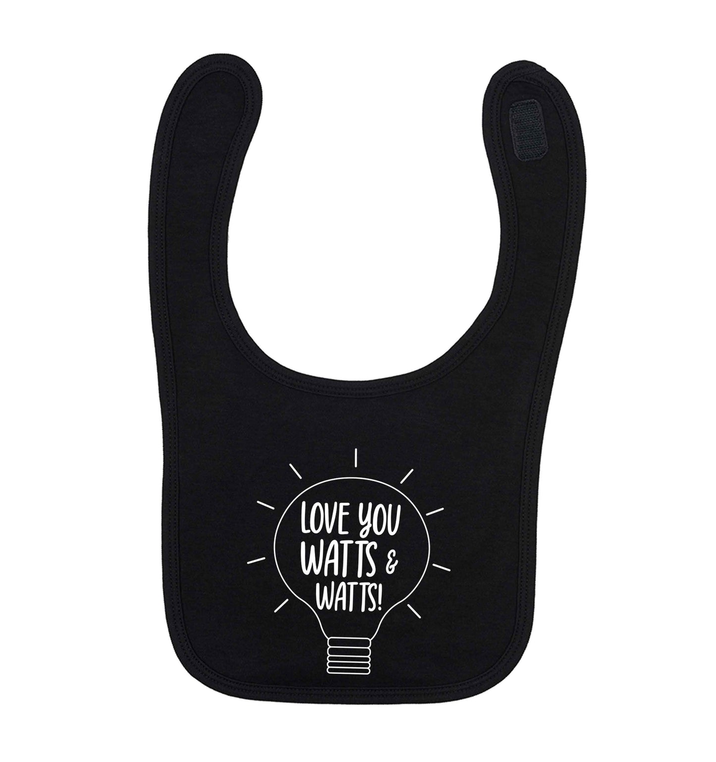 I love you watts and watts black baby bib