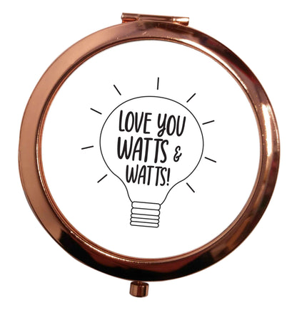I love you watts and watts rose gold circle pocket mirror