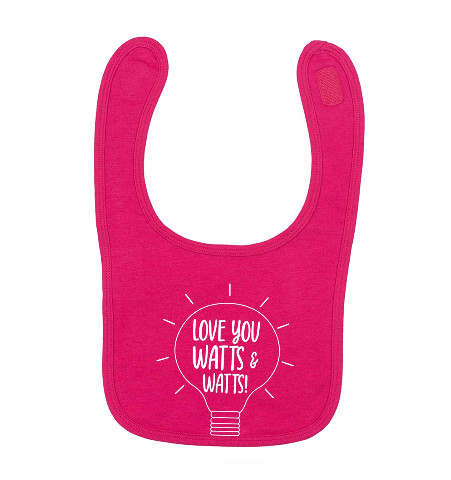 I love you watts and watts dark pink baby bib