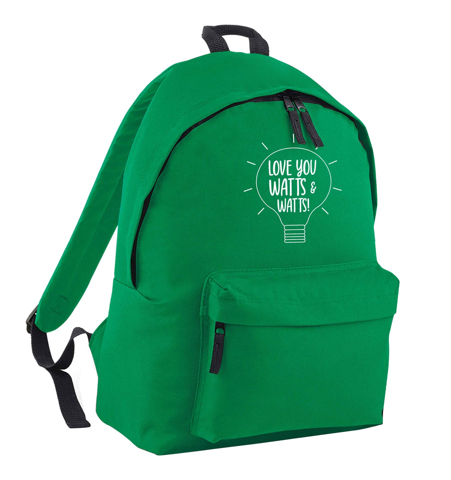 I love you watts and watts green adults backpack