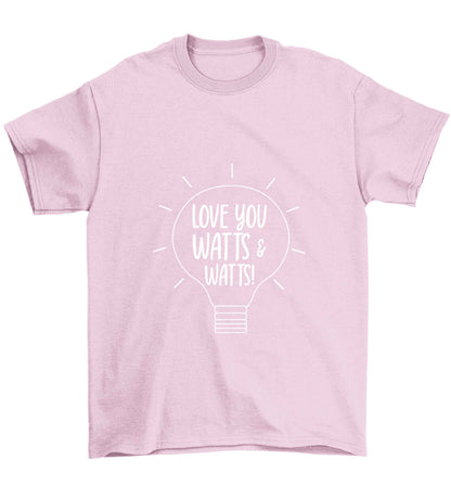 I love you watts and watts Children's light pink Tshirt 12-13 Years