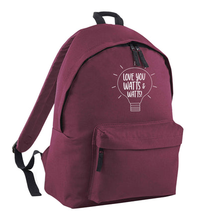 I love you watts and watts maroon children's backpack