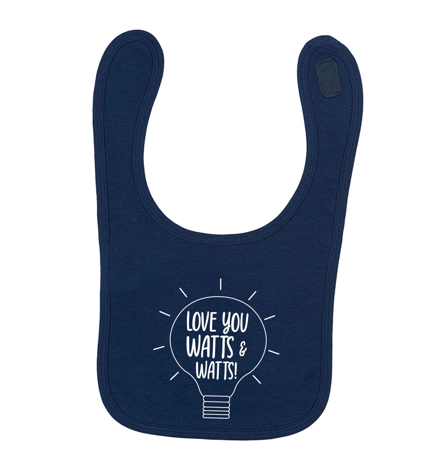 I love you watts and watts navy baby bib