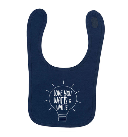 I love you watts and watts navy baby bib