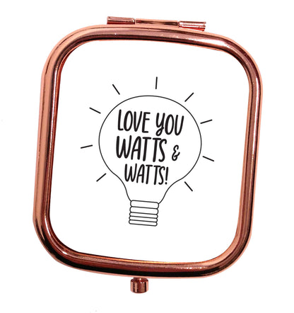 I love you watts and watts rose gold square pocket mirror
