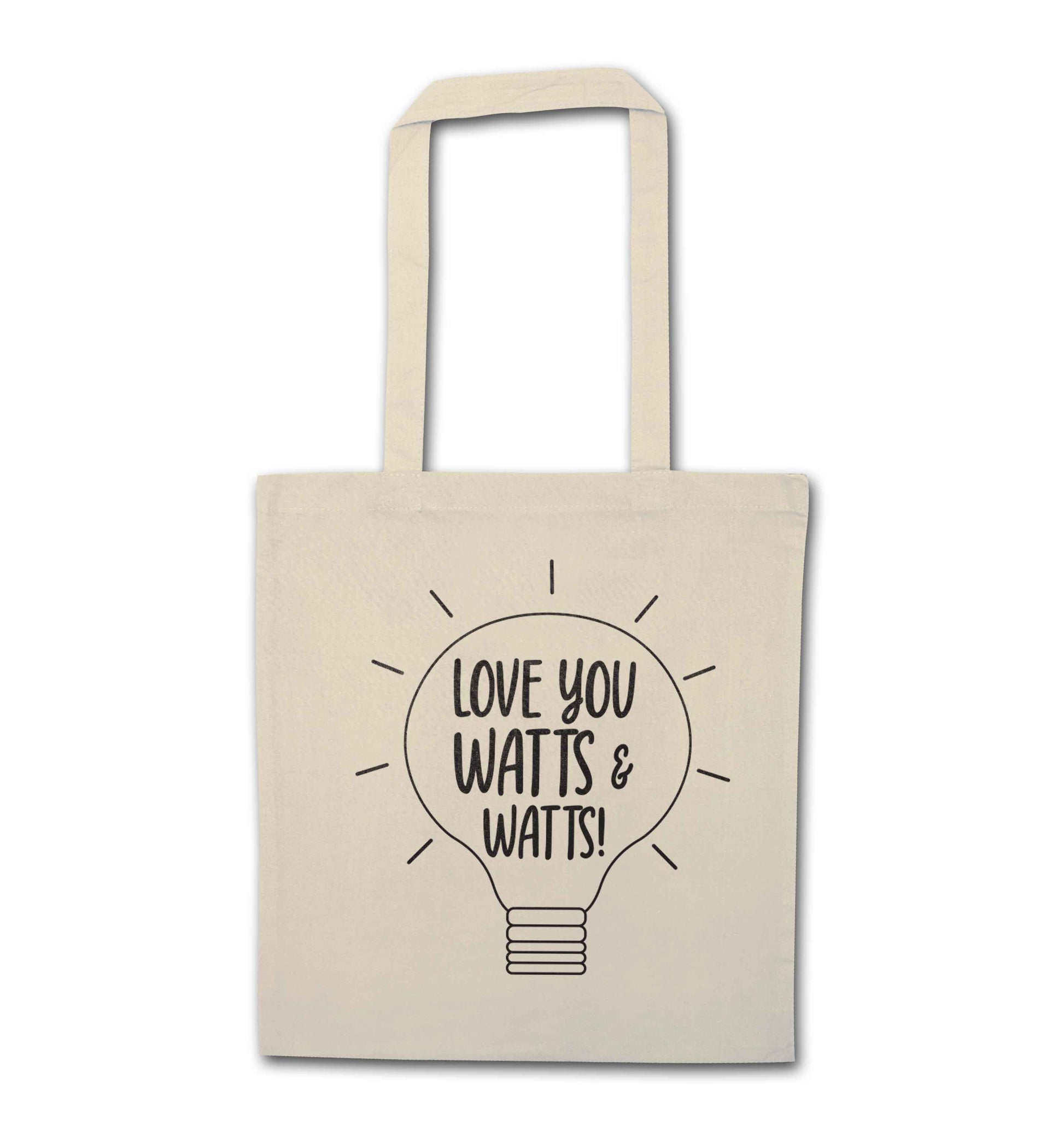 I love you watts and watts natural tote bag