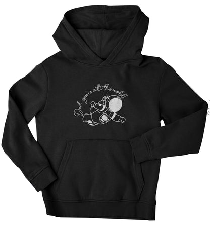 Dad, you're outta this world children's black hoodie 12-13 Years