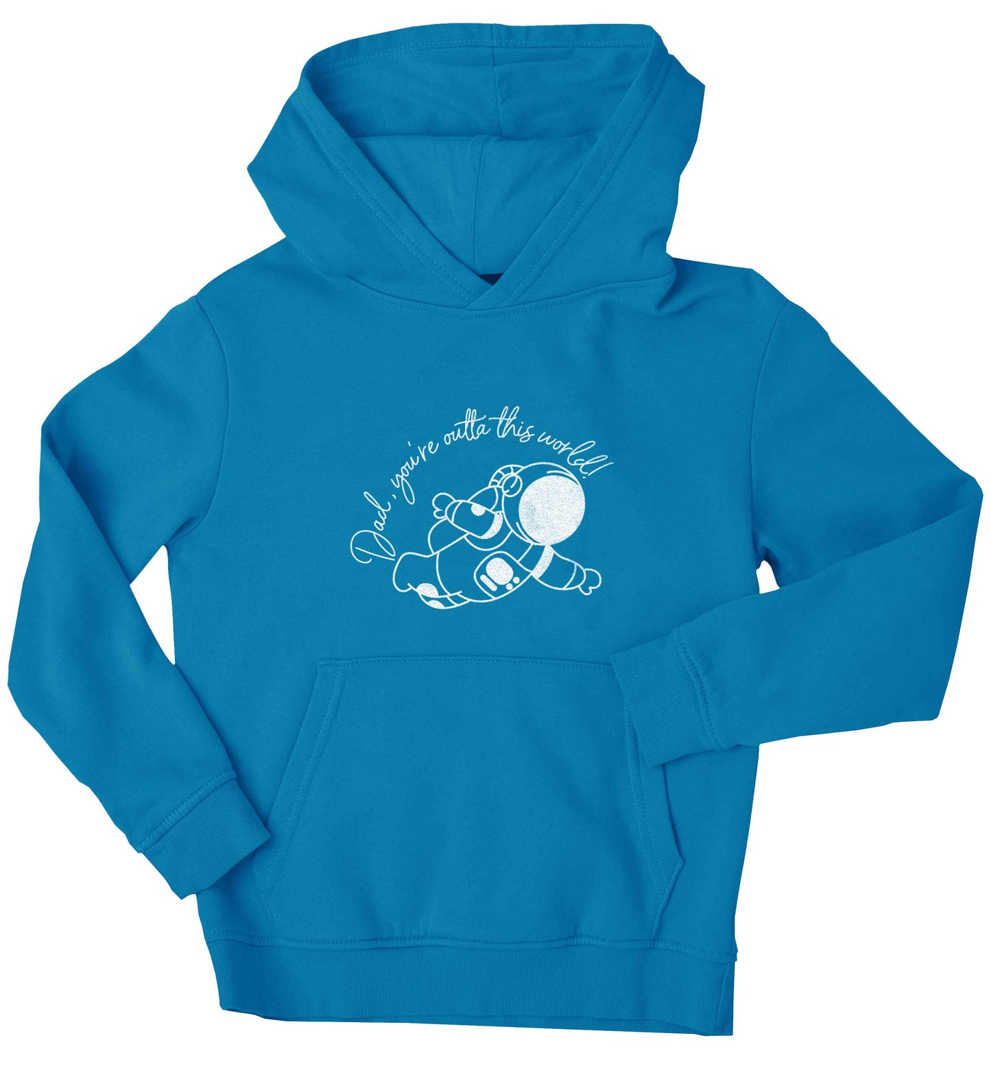 Dad, you're outta this world children's blue hoodie 12-13 Years