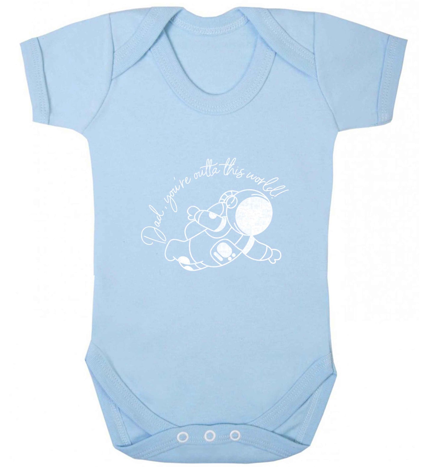 Dad, you're outta this world baby vest pale blue 18-24 months