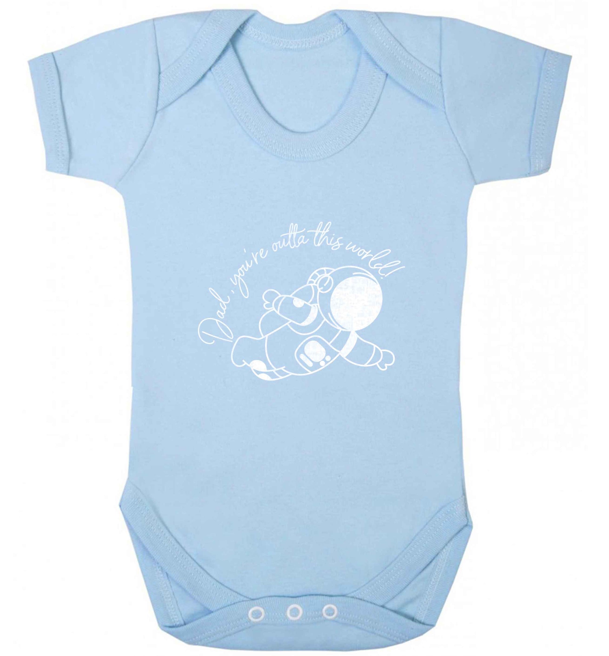 Dad, you're outta this world baby vest pale blue 18-24 months