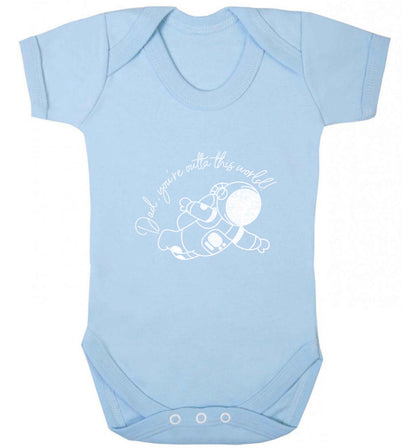 Dad, you're outta this world baby vest pale blue 18-24 months