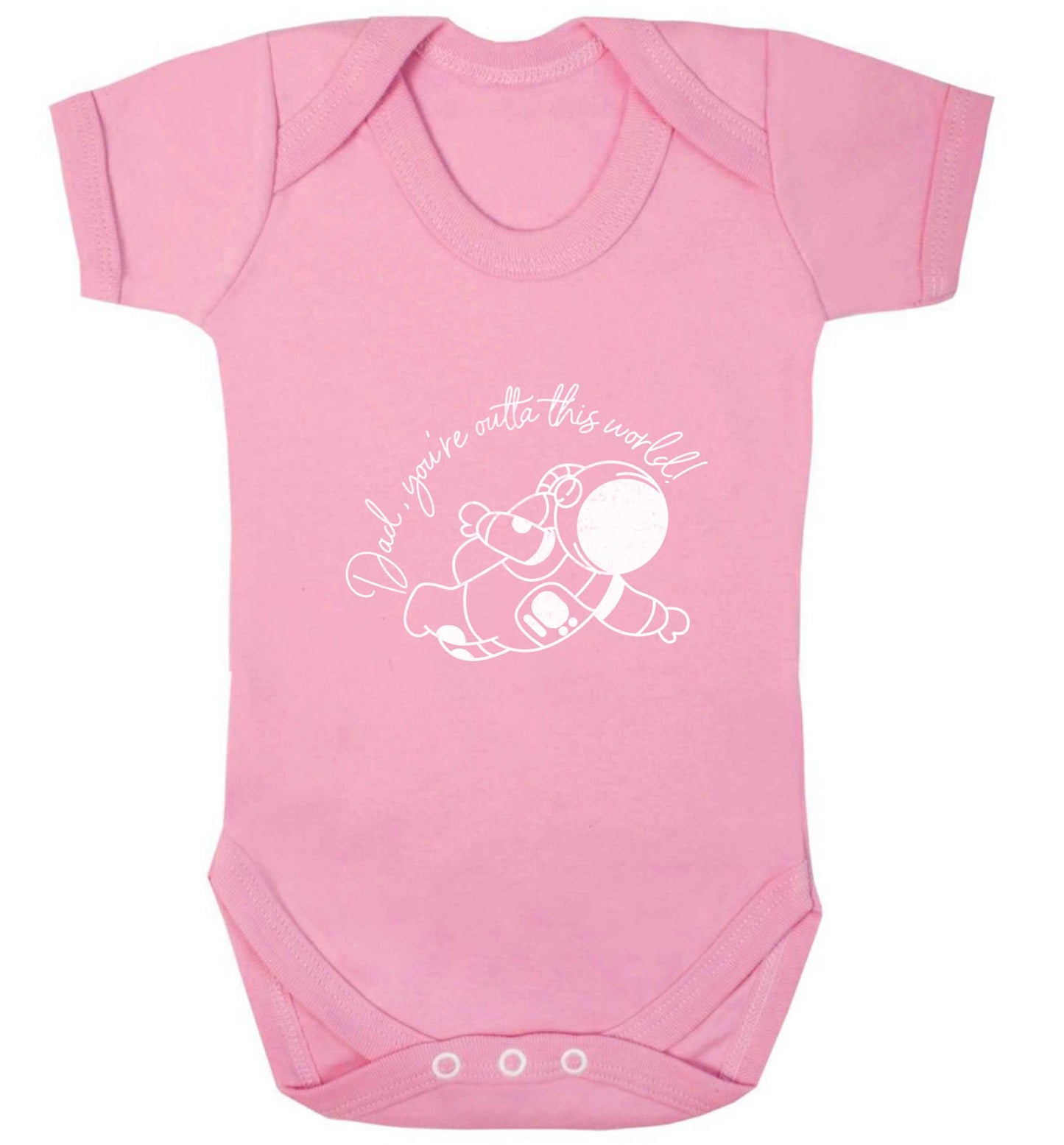 Dad, you're outta this world baby vest pale pink 18-24 months