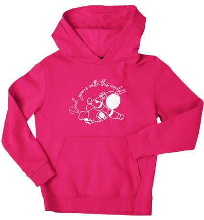 Dad, you're outta this world children's pink hoodie 12-13 Years