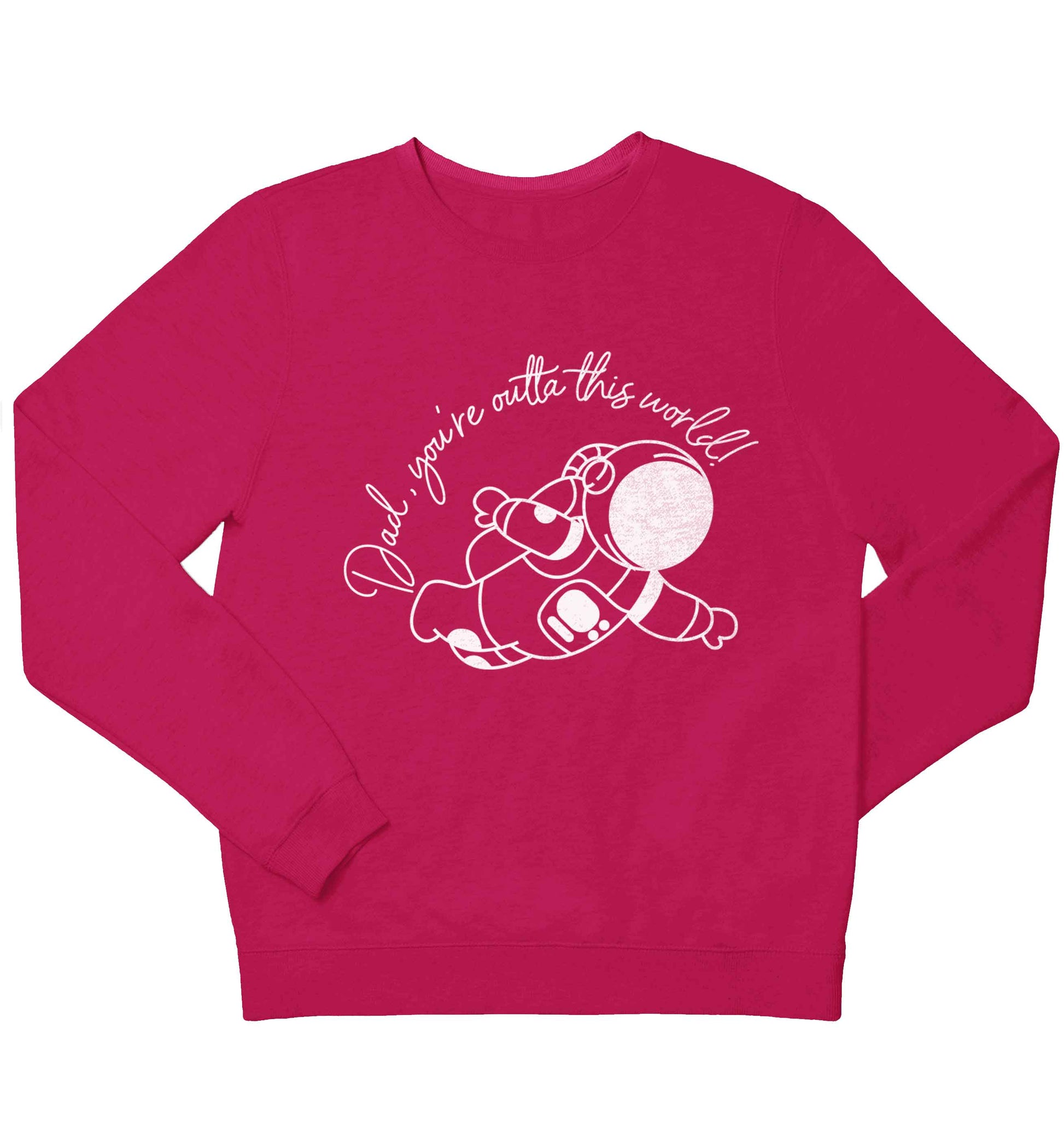 Dad, you're outta this world children's pink sweater 12-13 Years