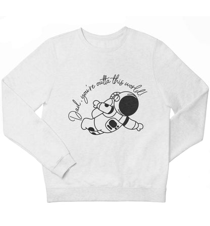 Dad, you're outta this world children's white sweater 12-13 Years