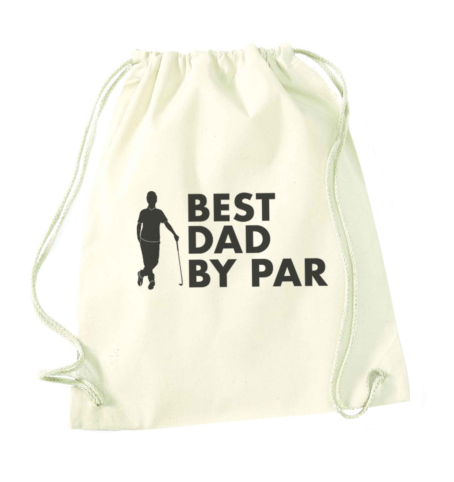 Best dad by par natural drawstring bag