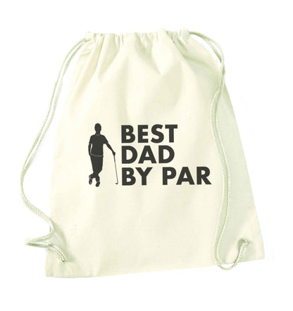 Best dad by par natural drawstring bag
