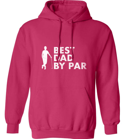 Best dad by par adults unisex pink hoodie 2XL