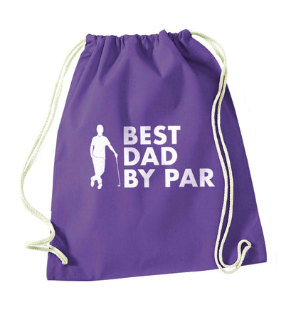 Best dad by par purple drawstring bag