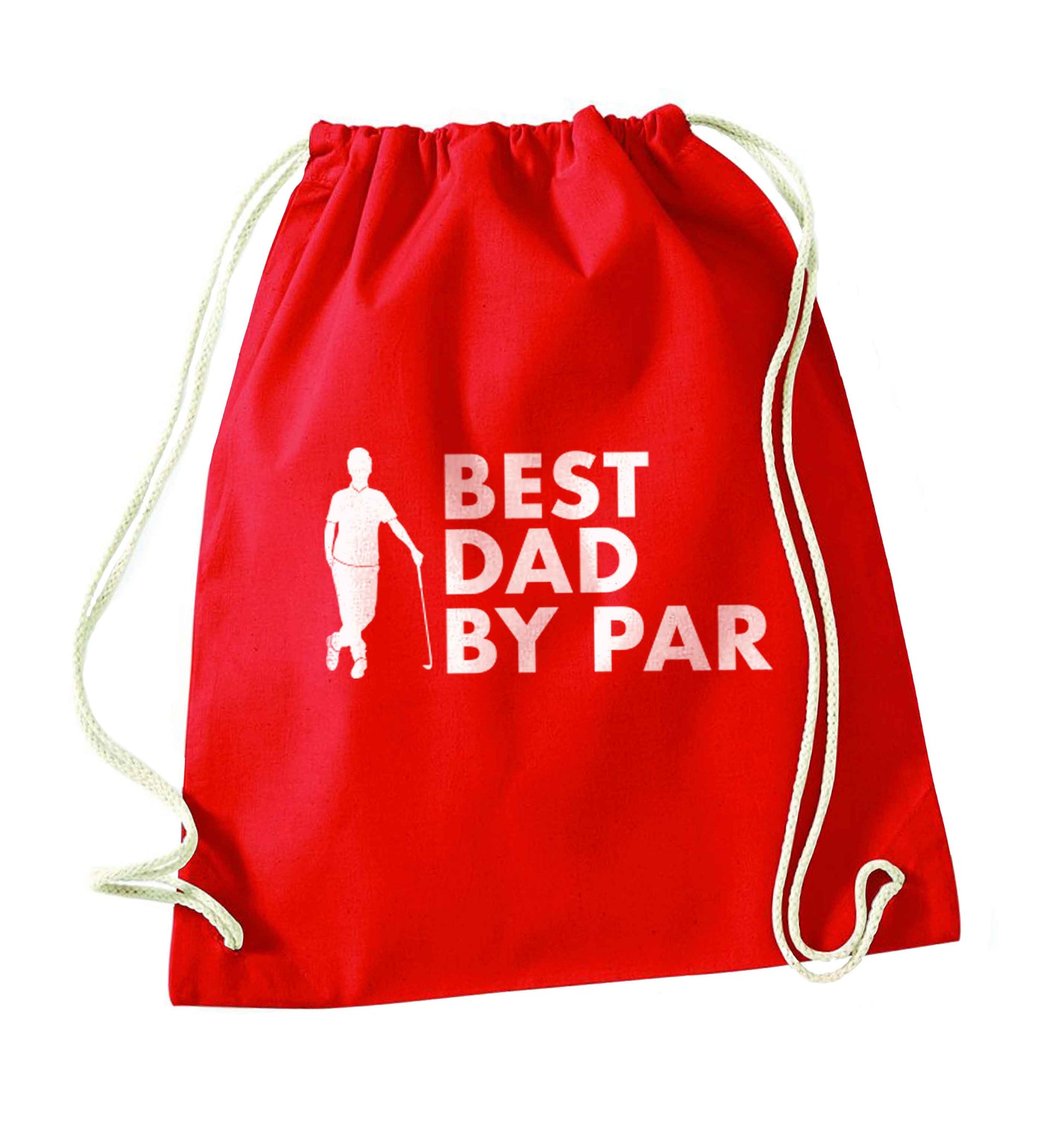 Best dad by par red drawstring bag 