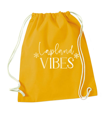 Lapland vibes mustard drawstring bag