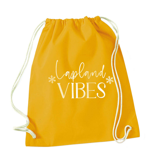 Lapland vibes mustard drawstring bag