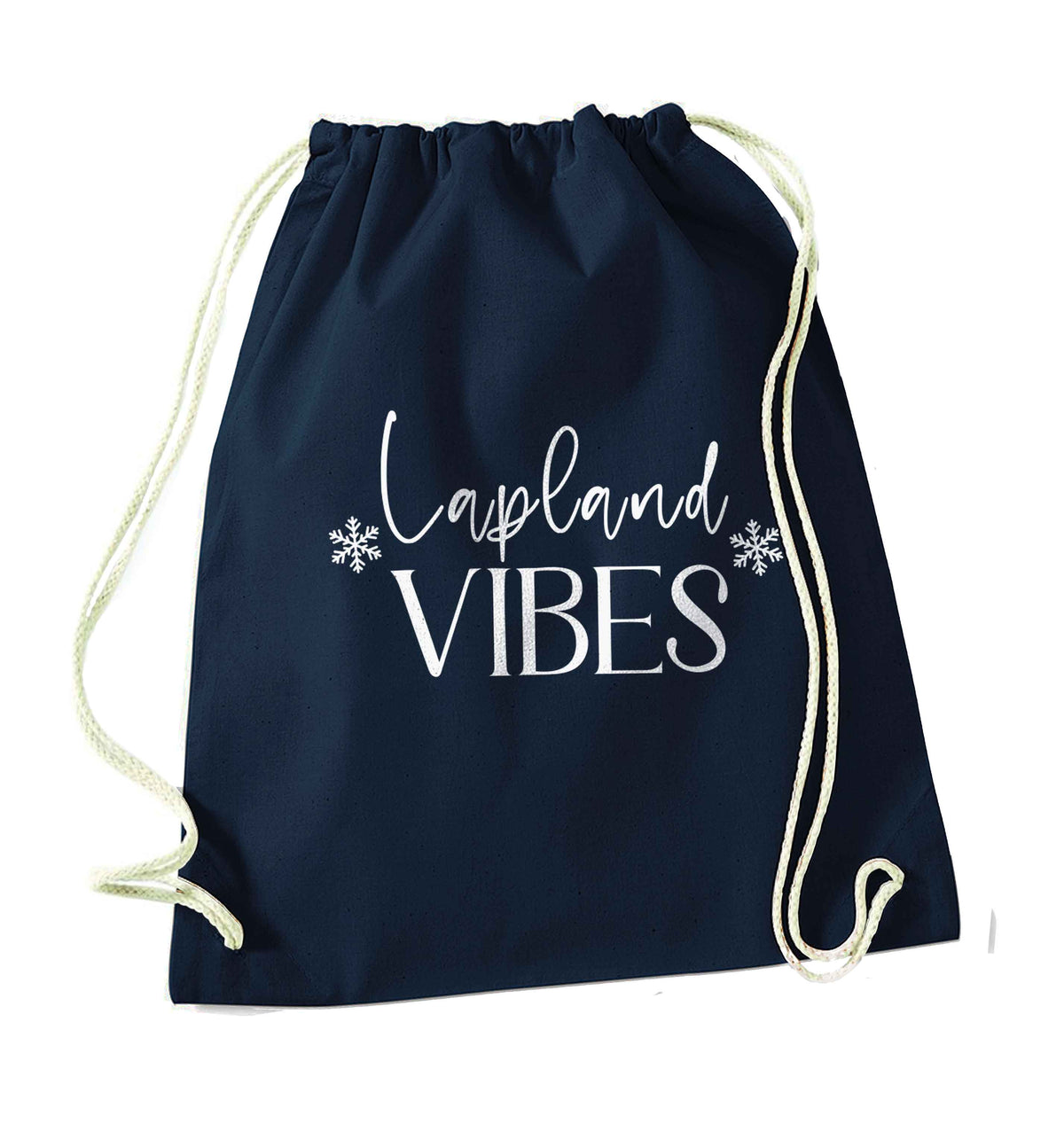 Lapland vibes navy drawstring bag