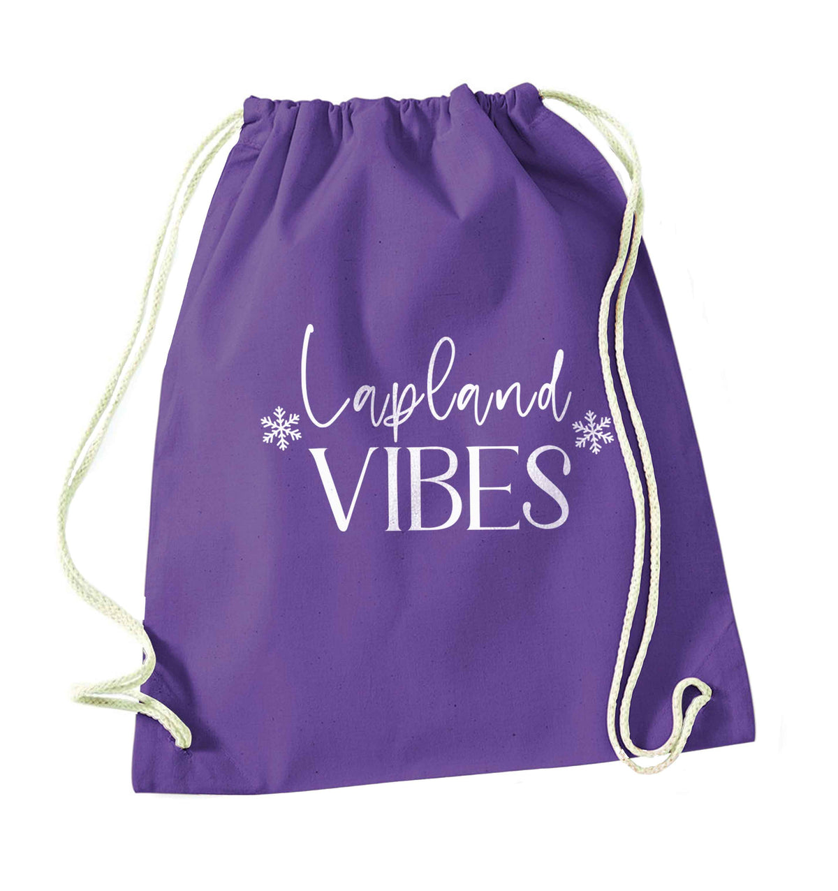 Lapland vibes purple drawstring bag