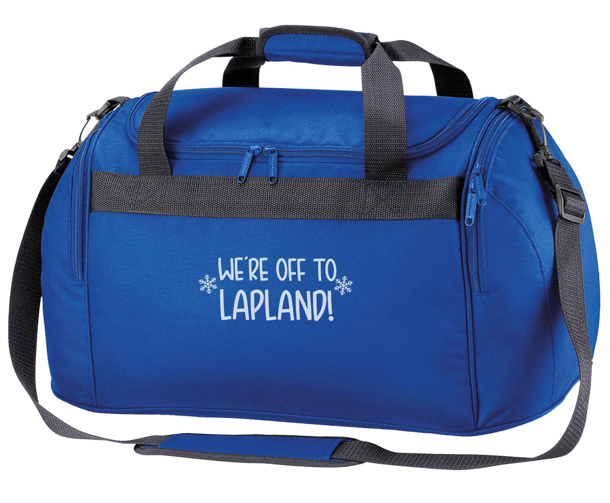 We're off to Lapland royal blue holdall / duffel bag