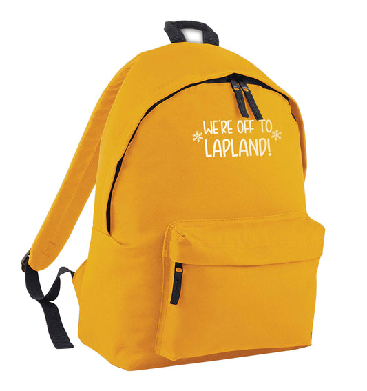 We're off to Lapland mustard adults backpack