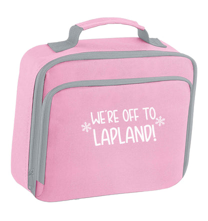 We're off to Lapland insulated pink lunch bag cooler