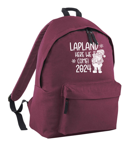 Lapland here we come maroon children's backpack