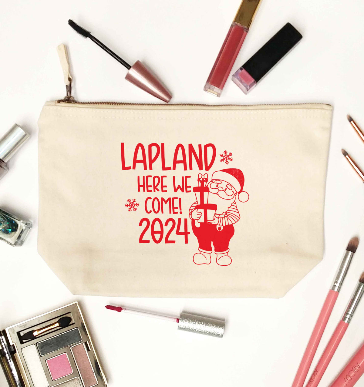 Lapland here we come natural makeup bag