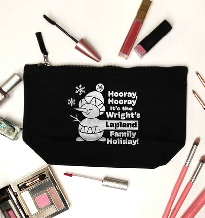 Hooray it's the personalised Lapland holiday! black makeup bag