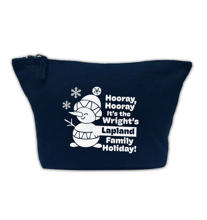 Hooray it's the personalised Lapland holiday! navy makeup bag