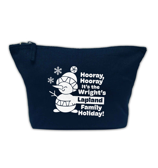 Hooray it's the personalised Lapland holiday! navy makeup bag